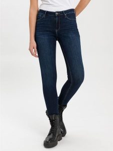 Cross Jeans Dżinsy - Skinny fit - w kolorze granatowym rozmiar: W26/L30. Niebieskie jeansy Cross Jeans, z aplikacjami, z jeansu, z podwyższonym stanem. Za 69,58 zł.