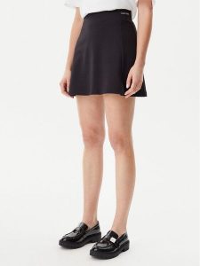Calvin Klein Jeans Spódnica trapezowa Logo Milano J20J225333 Czarny Regular Fit. Czarne spódnice Calvin Klein Jeans, xl, bez wzorów, z jeansu. Za 159,99 zł.