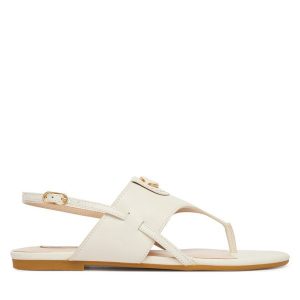 Sandały Liu Jo. Białe sandały Liu Jo, bez wzorów, bez obcasa, na płaskiej podeszwie, bez zapięcia. Za 469,99 zł.