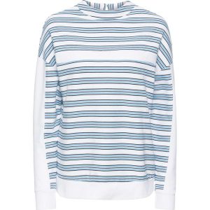Bluza dresowa bonprix biało-niebiesko-ciemnoniebieski w paski. Bluzy marki 4f. Za 44,99 zł.