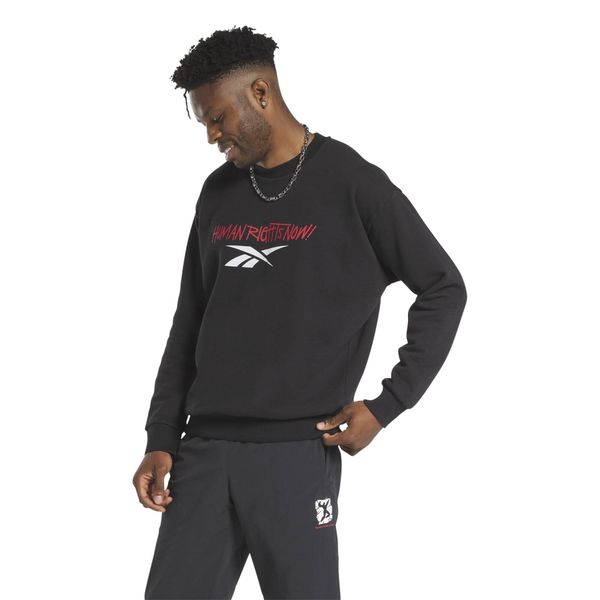 Bluza z dekoltem Reebok Human Rights Now!. Czarne bluzy Reebok, s, bez wzorów, z bawełny, bez kaptura. W wyprzedaży za 219,40 zł.