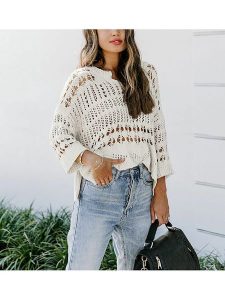 Milan Kiss Sweter w kolorze kremowym rozmiar: L. Brązowe swetry oversize Milan Kiss, l, bez wzorów, bez ramiączek. Za 87,81 zł.