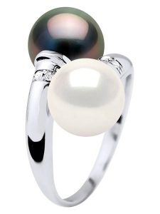 Pearl Addict Złoty pierścionek z diamentami i perłami rozmiar: 52. Szare pierścionki Pearl Addict, z diamentem, złote. Za 2 289,62 zł.