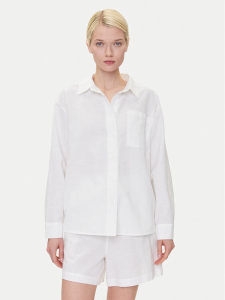 Mustang Koszula Willow 1016575 Biały Relaxed Fit. Białe koszule Mustang, bez wzorów, z bawełny, bez kołnierzyka, bez ramiączek. Za 159,99 zł.