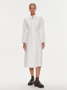 Silvian Heach Sukienka koszulowa GPP23325VE Biały Regular Fit. Białe kombinezony Silvian Heach, bez wzorów, z wiskozy, bez kołnierzyka, bez ramiączek, koszulowe. Za 319,99 zł.