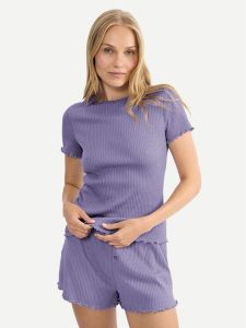 Triumph Koszulka piżamowa Mix & Match 10227214 Fioletowy Regular Fit. Fioletowe koszule nocne Triumph, bez wzorów, z syntetyku, bez ramiączek. Za 109,99 zł.