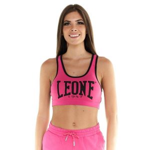 Podstawowy damski top Leone. Czerwone topy LEONE 1947 APPAREL, l, bez wzorów, z tkaniny, sportowe, bez kołnierzyka, bez ramiączek. W wyprzedaży za 88,95 zł.
