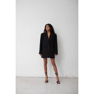 Marynarka z lnem oversize w kolorze BLACK - HARLEY. Czarne marynarki i żakiety Marsala, l, bez wzorów, z bawełny, eleganckie. Za 419,90 zł.