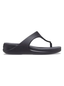 Crocs Japonki "Boca Wedge" w kolorze czarnym rozmiar: 34/35. Czarne klapki Crocs, bez wzorów, z otwartym noskiem, bez obcasa, na platformie. Za 131,95 zł.