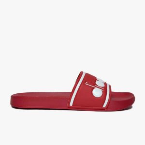 Klapki DIADORA SERIFOS SPECTRA. Czerwone klapki Diadora, bez wzorów, bez obcasa. Za 49,99 zł.