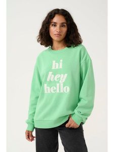 Kaffe Bluza "Ellen" w kolorze zielonym rozmiar: M. Zielone bluzy Kaffe, m, bez wzorów, z bawełny, bez kaptura. Za 122,96 zł.