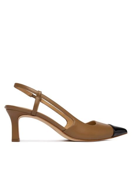 MICHAEL Michael Kors Czółenka Alora Toe Cao Mid Sling 40R6AOMS1L Brązowy. Brązowe czółenka MICHAEL Michael Kors, bez wzorów, ze skóry, bez obcasa, bez zapięcia. Za 554,99 zł.