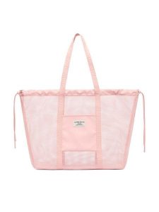 Guess Jeans Torebka WBEO-GUESS-M-003-09 Różowy. Czerwone shopper bag Guess Jeans, z aplikacjami, z jeansu, bez dodatków. Za 159,99 zł.