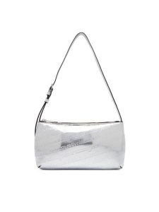 Tommy Jeans Torebka Tjw Must Metallic Shoulder Bag AW0AW18009 Srebrny. Szare torebki klasyczne Tommy Jeans, bez wzorów, z jeansu, bez dodatków. Za 429,99 zł.