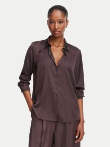 Marella Koszula Edro 2625116081 Brązowy ciemny Regular Fit. Brązowe koszule Marella, bez wzorów, z syntetyku, bez kołnierzyka, bez ramiączek. Za 424,99 zł.