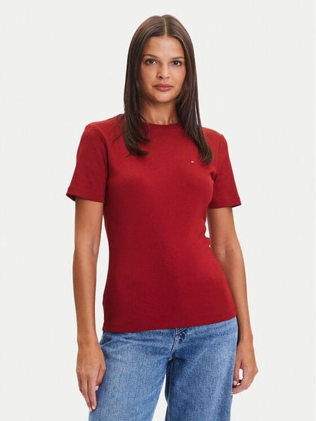 Tommy Hilfiger T-Shirt New Cody WW0WW40587 Czerwony Slim Fit. Czerwone t-shirty TOMMY HILFIGER, xs, bez wzorów, z bawełny, bez kołnierzyka, bez ramiączek. Za 149,99 zł.