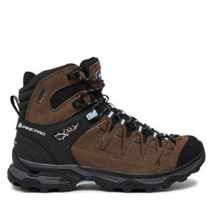 Trekkingi Alpine Pro. Brązowe buty sportowe Alpine Pro, bez wzorów, bez zapięcia, trekkingowe. Za 329,99 zł.