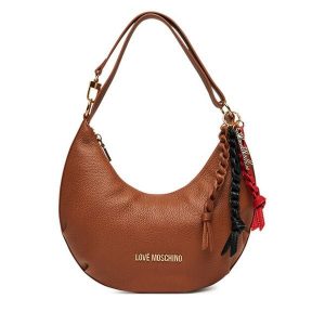 Torebka LOVE MOSCHINO. Brązowe listonoszki LOVE MOSCHINO, bez wzorów, bez dodatków. Za 569,99 zł.