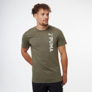 Koszulka fitness męska Puma. T-shirty Puma, m, bez wzorów, z materiału, bez kołnierzyka, bez ramiączek. Za 89,99 zł.