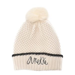 Biała Modna Damska Czapka Anekke. Białe czapki Anekke, bez wzorów, z materiału, eleganckie. Za 129,00 zł.