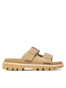 Tommy Jeans Klapki Tjw Double Strap Sandal Suede EN0EN02797 Brązowy. Brązowe klapki Tommy Jeans, bez wzorów, z jeansu, bez obcasa. Za 219,99 zł.