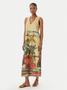 LOLA CASADEMUNT Sukienka letnia LS2616038 Beżowy jasny Regular Fit. Brązowe kombinezony LOLA CASADEMUNT, na lato, s, bez wzorów, z syntetyku, bez kołnierzyka, bez ramiączek. Za 417,99 zł.