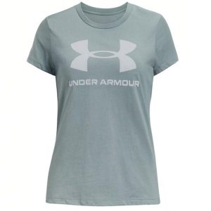 Koszulka Damska Under Armour. Zielone koszulki sportowe Under Armour, bez wzorów, bez ramiączek. Za 76,99 zł.