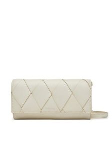 Calvin Klein Torebka Ck Woven Convertible Wallet Bag K60K612970 Biały. Białe listonoszki Calvin Klein, bez wzorów, ze skóry, bez dodatków. Za 219,99 zł.