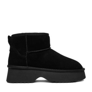 Śniegowce Badura. Czarne buty zimowe Badura, bez obcasa, bez zapięcia. Za 279,99 zł.