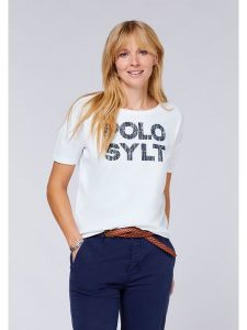 Polo Sylt Koszulka w kolorze białym rozmiar: M. Białe bluzki Polo Sylt, m, bez wzorów, z bawełny, bez kołnierzyka, bez ramiączek. Za 57,06 zł.