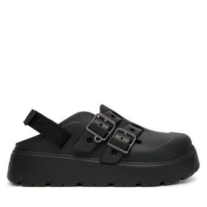 Sandały Crocs. Czarne sandały Crocs, bez wzorów, bez obcasa, na płaskiej podeszwie, bez zapięcia. Za 319,99 zł.