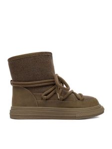 DeeZee Śniegowce DZ-AW08 Khaki. Brązowe buty zimowe DeeZee, z materiału, bez obcasa, bez zapięcia. Za 229,99 zł.