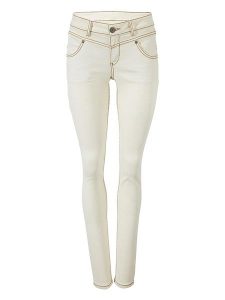 Heine Dżinsy - Skinny fit - w kolorze kremowym rozmiar: 44. Brązowe jeansy Heine, bez wzorów. Za 109,78 zł.