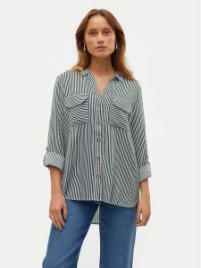 Vero Moda Koszula Bumpy 10275283 Zielony Regular Fit. Zielone koszule Vero Moda, s, bez wzorów, z wiskozy, bez kołnierzyka, bez ramiączek. Za 79,99 zł.