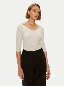 Weekend Max Mara Sweter Oceano 2425366031 Écru Slim Fit. Swetry klasyczne Weekend Max Mara, xl, z syntetyku, bez kołnierzyka. Za 469,99 zł.