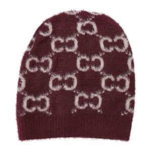 Bordowa Ciepła Czapka Alpaka Damska Armodo. Czerwone czapki Armodo, bez wzorów, z wełny, eleganckie. Za 49,99 zł.