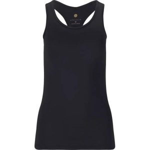 Damski tank top Athlecia Niya. Czarne topy Athlecia, bez wzorów, sportowe, bez kołnierzyka, bez ramiączek. Za 164,00 zł.