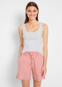 Top (2 szt.). Czerwone topy bonprix, bez wzorów, bez kołnierzyka, bez ramiączek. Za 49,99 zł.