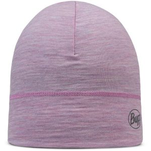 Czapka BUFF MERINO LIGHTWEIGHT BEANIE SOLID PANSY. Czerwone czapki Buff, bez wzorów, z neoprenu, sportowe. Za 129,90 zł.