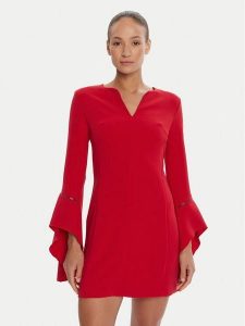 Rinascimento Sukienka koktajlowa CFC0126187003 Czerwony Slim Fit. Czerwone kombinezony Rinascimento, xl, bez wzorów, z syntetyku, wizytowe, bez kołnierzyka, bez ramiączek. Za 469,99 zł.