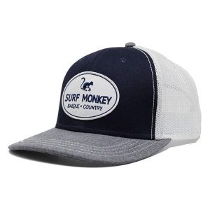 Czapka Trucker - 6 Paneli / Dorośli / Jeden Rozmiar (Granatowy). Białe czapki SURF MONKEY, z aplikacjami, z bawełny. Za 135,96 zł.