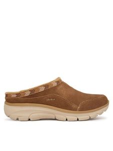 Skechers Kapcie Easy Going - Seasonal Grace 169104 Brązowy. Brązowe kapcie Skechers, bez wzorów, ze skóry. Za 299,99 zł.