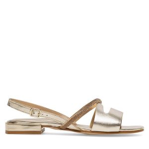 Sandały Badura. Żółte sandały Badura, bez wzorów, bez obcasa, na płaskiej podeszwie, bez zapięcia. Za 199,99 zł.