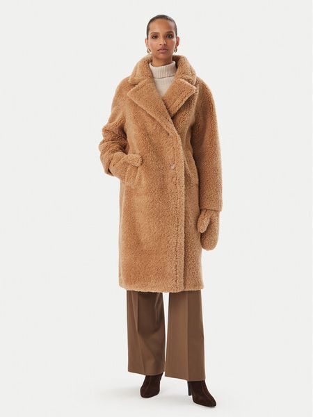 Rinascimento Kożuch sztuczny CFC0127146003 Beżowy Oversize. Brązowe płaszcze Rinascimento, xl, bez wzorów, z syntetyku, bez kaptura. Za 989,99 zł.