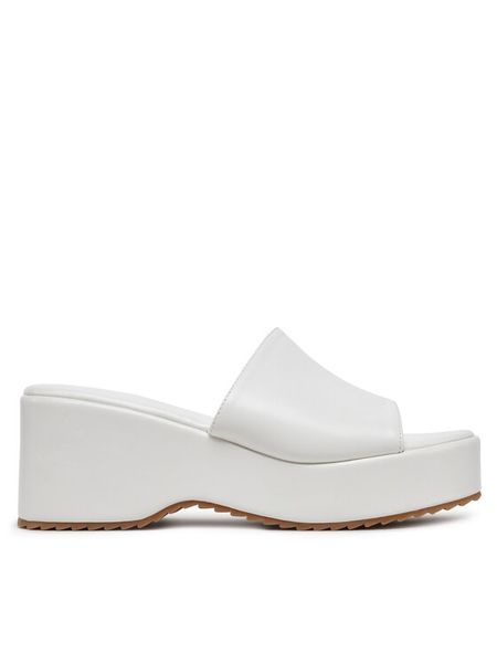 DeeZee Klapki E0014-1 Biały. Białe klapki DeeZee, bez wzorów, z materiału, bez obcasa. Za 139,99 zł.