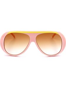 Longchamp Damskie okulary przeciwsłoneczne w kolorze różowo-żółto-jasnobrązowym rozmiar: 59. Brązowe okulary przeciwsłoneczne Longchamp. Za 214,95 zł.