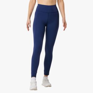 Długie legginsy treningowe damskie Swedemount Move Long Tights szybkoschnące. Niebieskie legginsy SWEDEMOUNT, bez wzorów, z tkaniny, długie. Za 185,00 zł.