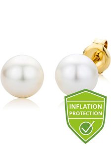 Revoni Złote kolczyki-wkrętki z perłami słodkowodnymi rozmiar: onesize. Białe kolczyki Revoni, z perłą, złote. Za 347,99 zł.