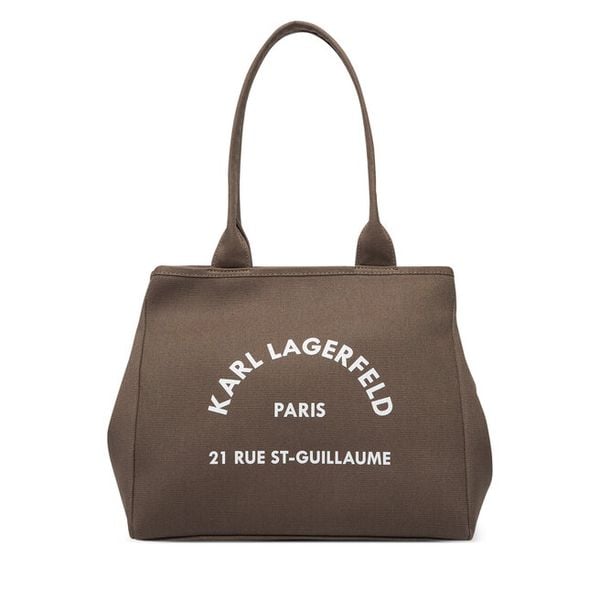 Torebka KARL LAGERFELD. Brązowe shopper bag KARL LAGERFELD, bez wzorów, bez dodatków. Za 549,99 zł.