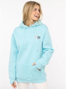 Zwillingsherz Bluza "Lima" w kolorze turkusowym rozmiar: S/M. Niebieskie bluzy Zwillingsherz, m, bez wzorów, z kapturem. Za 232,78 zł.